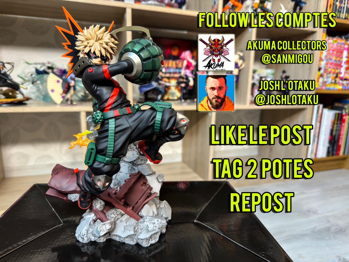 JoshLotaku's tweet photo. Concours pour gagner la figurine de Bakugo ARTFXJ de chez KOTOBUKIYA !!! 

Les règles sont simples :
▶️ Follow @SanMigou et @JoshLotaku 
▶️ Like le post 
▶️ Tag 2 potes 
▶️ Repost 

Fin du concours le 11 février 2024 https://t.co/OcNbflBK5Y