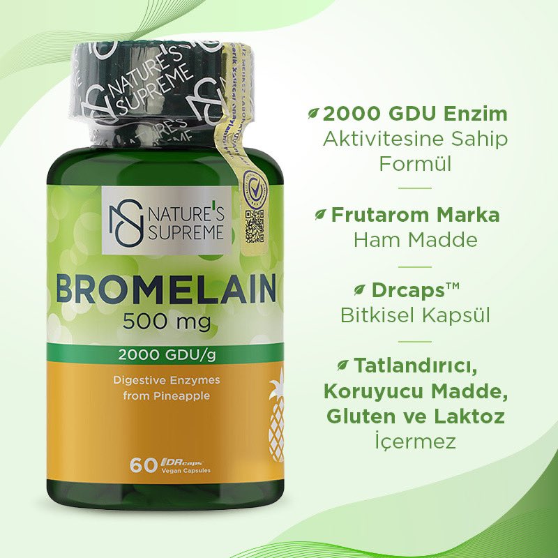 Ananas deyince bizim aklıma tek gelen şey; Nature’s Supreme Bromelain. 🍍