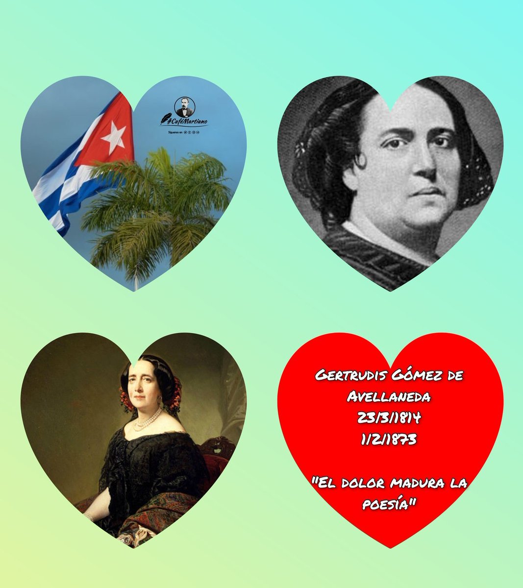 <a href="/cafemartiano/">❤️Café Martiano 🇨🇺</a> <a href="/DrRobertoMOjeda/">Dr. Roberto Morales Ojeda</a> <a href="/InesMChapman/">Inés María Chapman Waugh</a> <a href="/EVilluendasC/">Enrique Villuendas</a> <a href="/agnes_becerra/">Agnes Becerra</a> <a href="/DeZurdaTeam_/">DeZurdaTeam 📳</a> <a href="/DefendiendoCuba/">Defendiendo Cuba</a> <a href="/mimovilespatria/">mimovilespatria</a> @Cuba_PorSiempre <a href="/TeresaBoue/">@SecGFMC</a> <a href="/ValoresTeam1/">Valores Team 🕊</a> Buenos días, #CaféMartianoen homenaje a la cubana escritora atrevida para su época, en la Avellaneda:

✍"El sol es padre de la poesía, y madre de ella la naturaleza".

"¡Perla del mar! ¡Estrella de occidente!
¡Hermosa Cuba! Tu brillante cielo..." Peregrina.

#CubaEsCultura