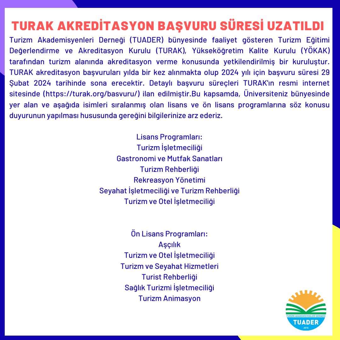 Turizm Akademisyenleri Derneği (@tuader_tr) on Twitter photo 