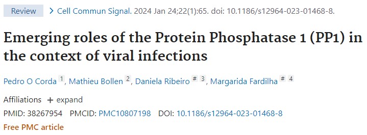 our RESEARCH
"Emerging roles of the Protein Phosphatase 1 (PP1) in the context of viral infections"
pubmed.ncbi.nlm.nih.gov/38267954/#