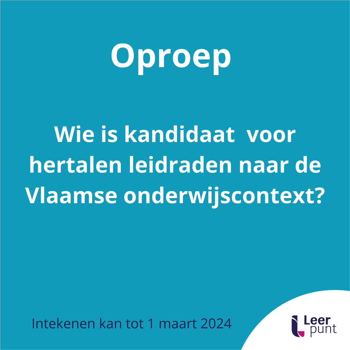 Leerpuntbe's tweet photo. 🔊Gezocht: Kandidaten voor hertalen leidraden van @hetNRO

Deze overheidsopdracht bestaat uit drie 'percelen'. Inschrijvers mogen intekenen op verschillende percelen. 

❗Indienen voor 1 maart 2024

👉https://t.co/FM1vq407Hm

#onderwijsonderzoek #onderwijskwaliteit #leerpunt https://t.co/9t386pFJhb