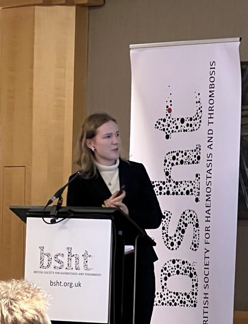 PrestonLab_RCSI's tweet photo. Congrats to PhD students @paulaaklavina, David Noone and Zhongmin Wang for their oral presentations at British Society for Haemostasis and Thrombosis #BSHT24 

@curtisclocklab @IrishCtrVascBio @RCSIPharmBioMol @RCSI_Irl @RCSI_Research https://t.co/YGHuWVvq2E