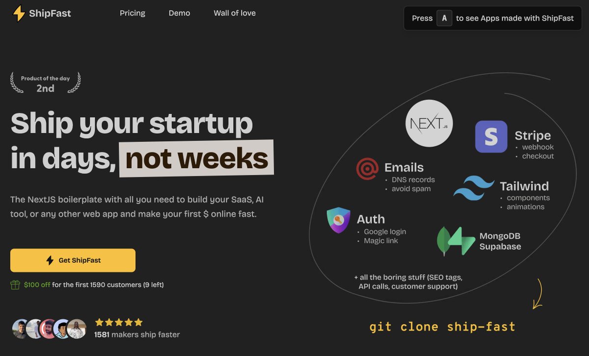 Beni, kendi ürünlerimizi geliştirmek konusunda en çok teşvik eden insanlardan biri <a href="/marclou/"></a> .

🚀 ShipFast adlı ürünü şu anda aylık $50k ciro yapıyor.

Kendisinin gelişimini 2 yıldır X (Twitter) üzerinden yakından takip ediyorum ve adam resmen gözümün önünde patladı gitti :)