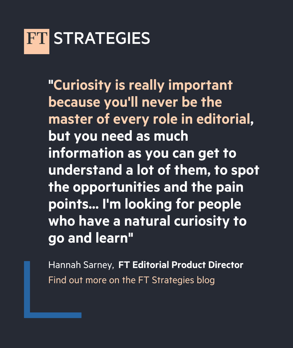 💥 Senior Insights Consultant Lamberto Lambertini, recently interviewed Hannah Sarney, FT Editorial Product Director. Hannah shared what she's learnt over the past 4 years working at the FT and discussed what makes a successful audience engagement team: eu1.hubs.ly/H07h_sh0