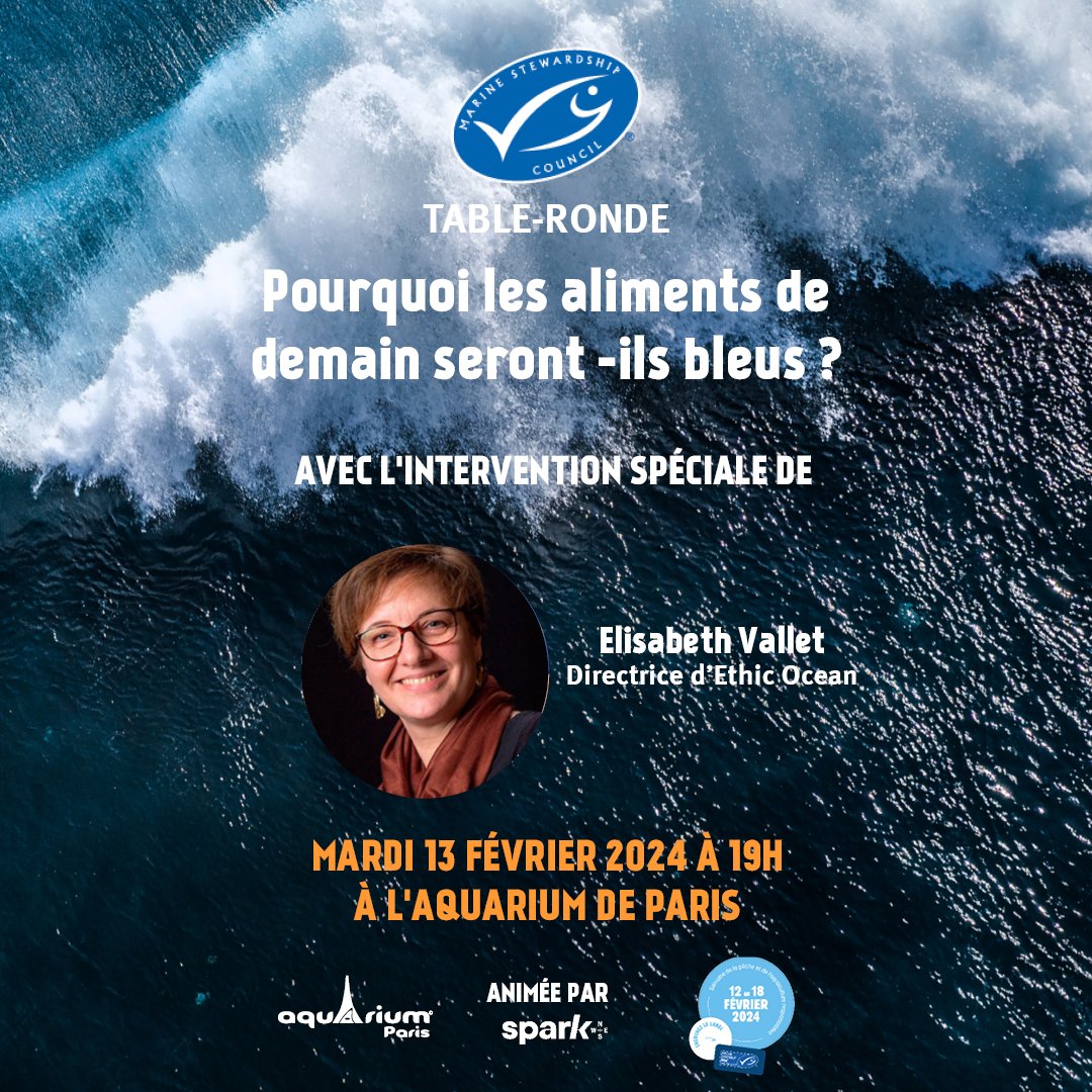 MSC Pêche Durable (@mscpechedurable) on Twitter photo Elisabeth Vallet, Directrice d'<a href="/ethic_ocean/">Ethic Ocean</a>, rejoint la Table ronde : "Pourquoi les aliments de demain seront-ils bleus ?", mardi 13 février à 19h à l'Aquarium de Paris.
#SPAR2024 #mscpêchedurable #pêche #aquariumdeparis #tousunroleajouer
@sparknews Elisabeth Vallet, Directrice d'<a href="/ethic_ocean/">Ethic Ocean</a>, rejoint la Table ronde : "Pourquoi les aliments de demain seront-ils bleus ?", mardi 13 février à 19h à l'Aquarium de Paris.
#SPAR2024 #mscpêchedurable #pêche #aquariumdeparis #tousunroleajouer
@sparknews