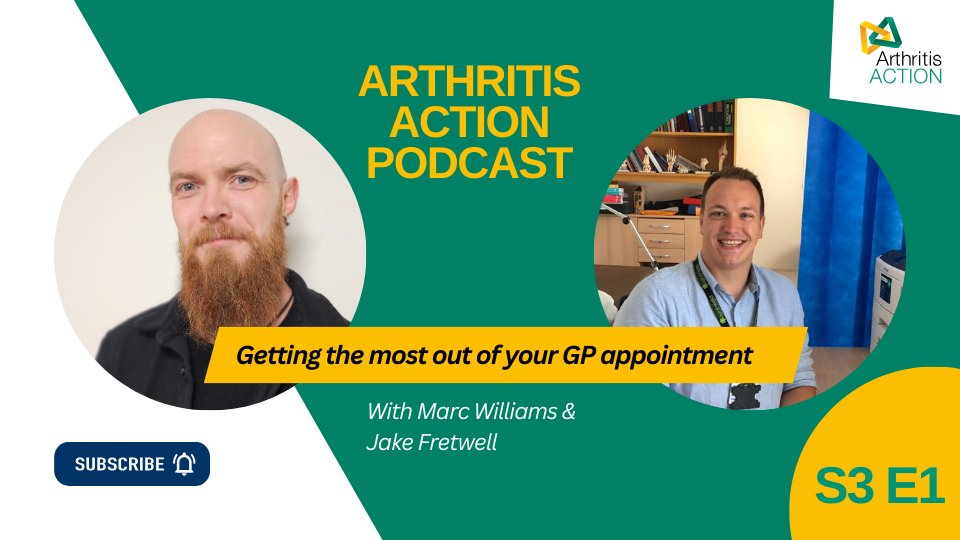 Arthritis_ACTN's tweet photo. Our new season of podcasts begins with Marc talking to Jake Fretwell from St Mary’s Surgery in Ely about getting the most out of your GP appointment. Listen on https://t.co/mVA6ubDbQd or on your favourite podcast player. #ArthritisManagement #ArthritisTips #Podcast https://t.co/6pNt40WYcO