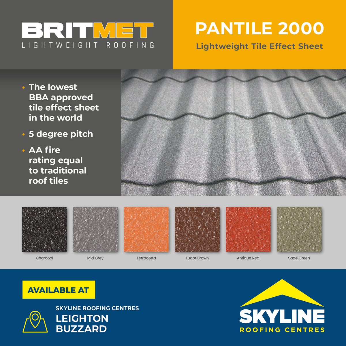 SkylineRoofingC's tweet image. Britmet Lightweight Roofing Pantile 2000 system is the only eave to ridge, granulated tile sheet on the market.

Available from 1.53m - 6m in length &amp;amp; manufactured to suit your rafter lengths.

☎️01525 374723 for more details.

#thebritmethod #pantile #roofing #roof #construction