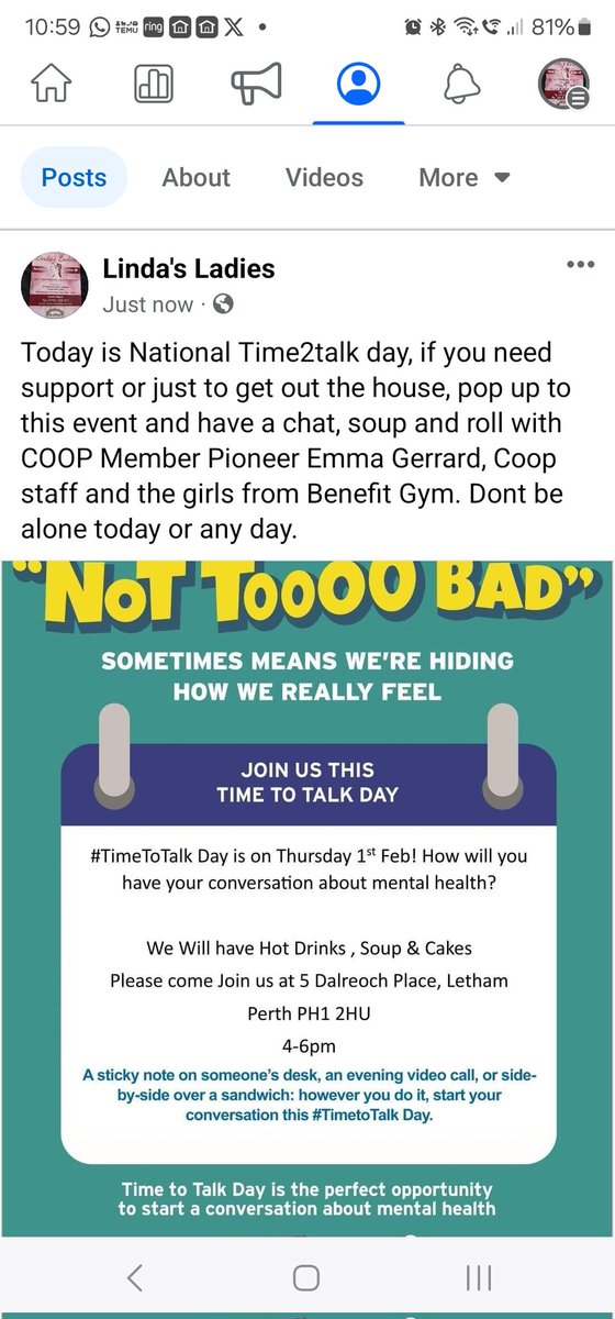 Pop in chat, relax and enjoy some company on Time2talk day 2024 with <a href="/coopuk/">Co-op</a> <a href="/WillMorris007/">Will Morris</a> <a href="/Dazkay0912/">Darren Kay</a> <a href="/Tom_MPM/">Tom Copeland</a> <a href="/CindyMo34072747/">Cindy Morris</a> <a href="/CranstonGraeme/">Graeme cranston</a>