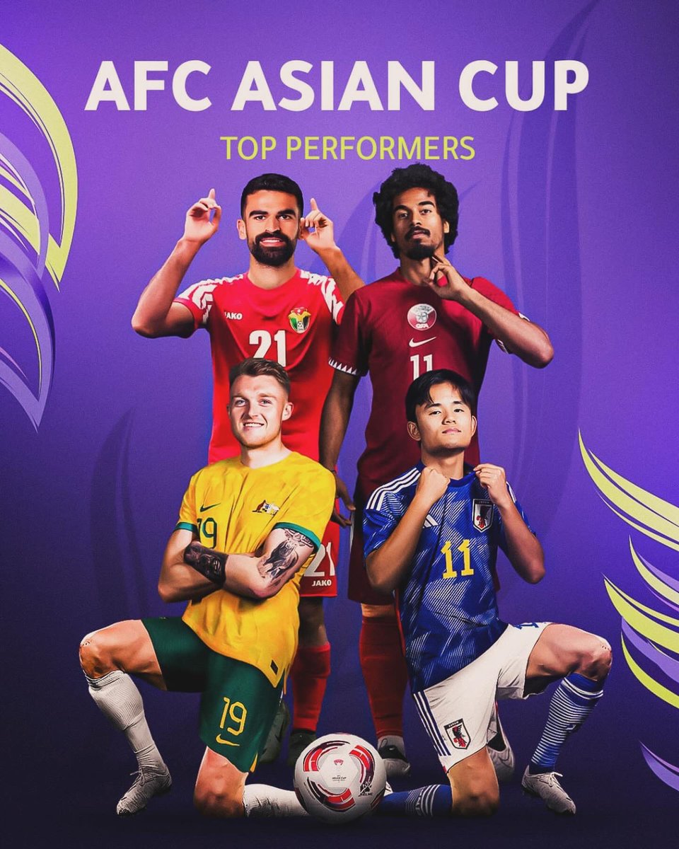 365Scores's tweet photo. The AFC Asian cup Best XI is in! 

#Madania #Nateq #AlArab #Souttar #Fayzullayev #Alrashdan #Boyle #Kubo #Afif #AlNamat #Ueda #AFC #AFCAsianCup #BestXI #TOTW #TeamOfTheWeek #365Scores https://t.co/PJRMFQ00cA