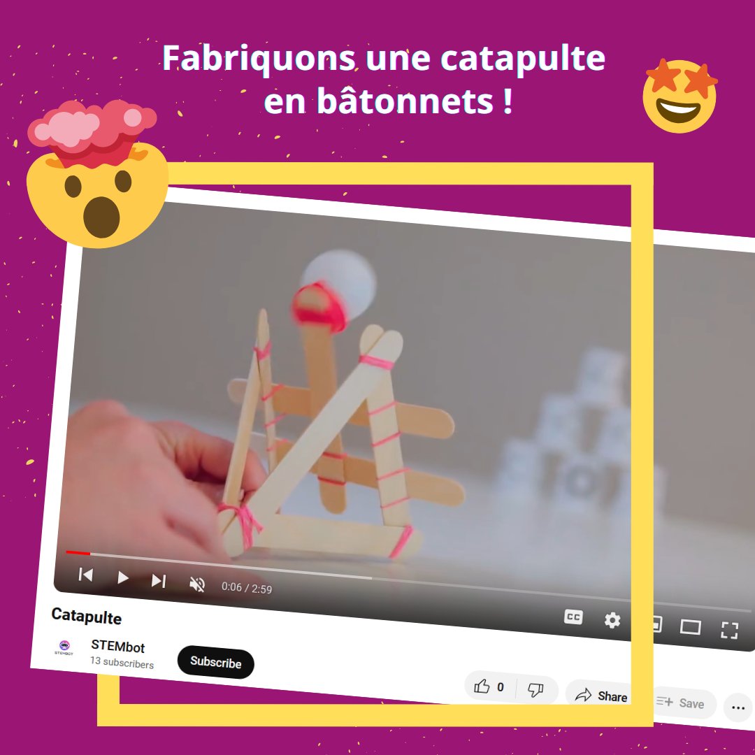 logopsycom's tweet image. Comment fabriquer une catapulte chez soi ? 🤔

👉 Demandez à #Stembot, le chatbot Messenger et Insta sur les sciences !

☝️ Vous aimeriez en savoir plus sur les #chatbots ? RDV pour notre webinaire : us06web.zoom.us/meeting/regist…

#Chatbot4VET #physique #sciences #apprendreautrement