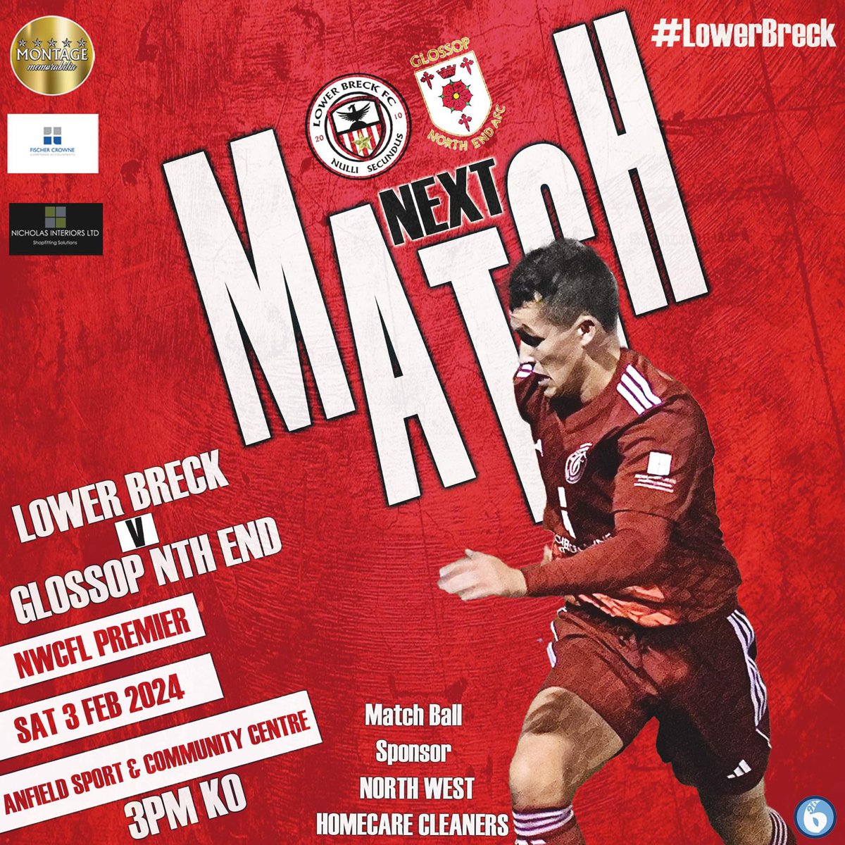 After 3 aways on the spin were back at <a href="/anfield_sports/">Anfield Sports</a> this Saturday afternoon as we host <a href="/GlossopNorthEnd/">Glossop North End</a> 3pm Kick Off…A massive thanks to match ball sponsors “North West Homecare Cleaners” for their support…Hope you can come join us as we look to get straight back to winning