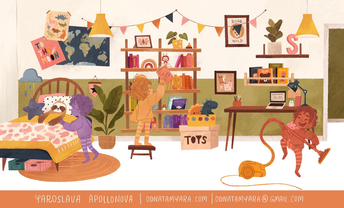 Hi #KidLitArtPostcard 
I'm Yara, a neurodivergent kidlit illustrator and character designer based in Berlin 
✏️ odnatamyara.com
💌 odnatamyara@gmail.com 
Looking for new projects and representation!