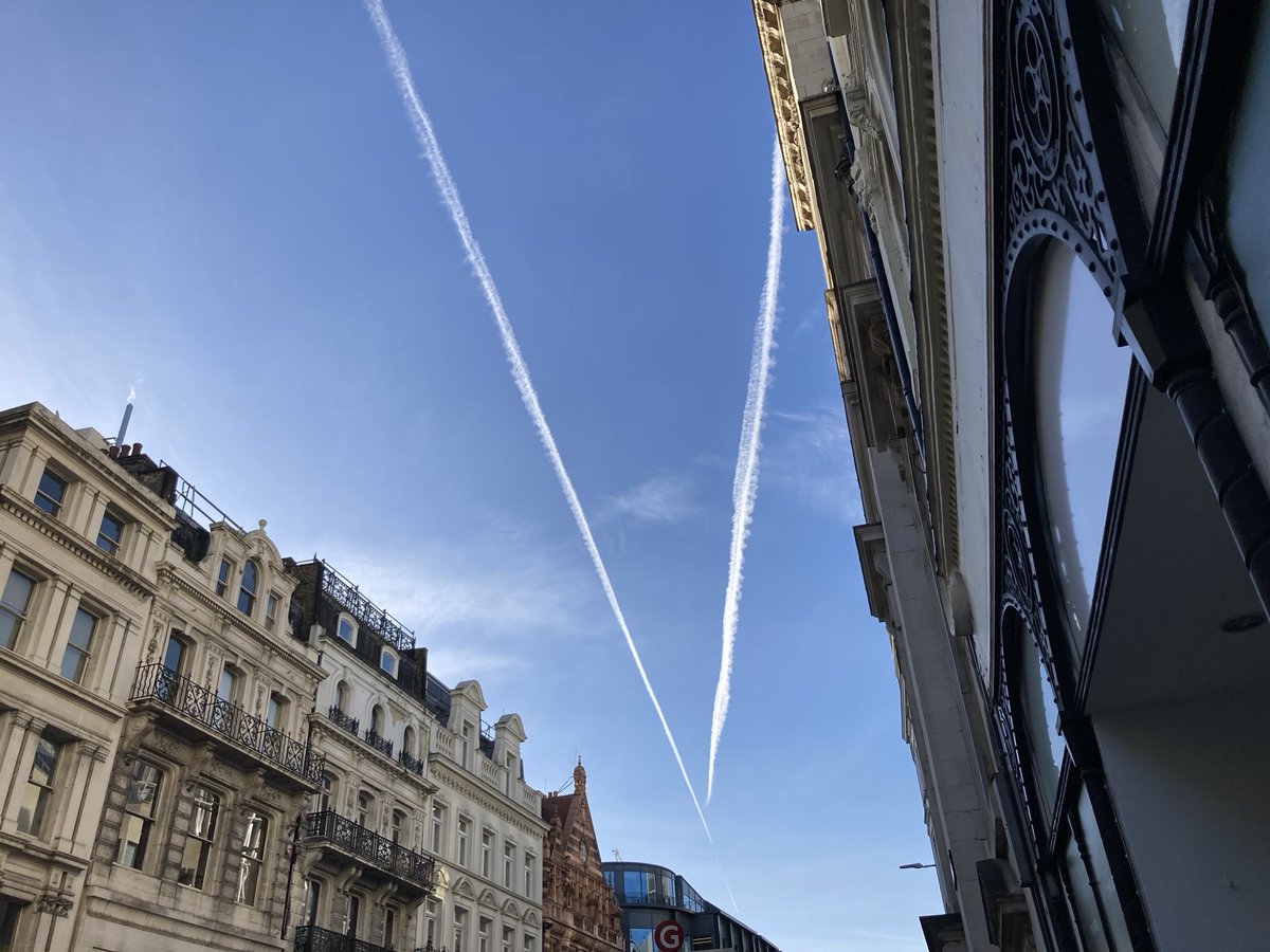 Perfect V for victory in the London sky. But who for?