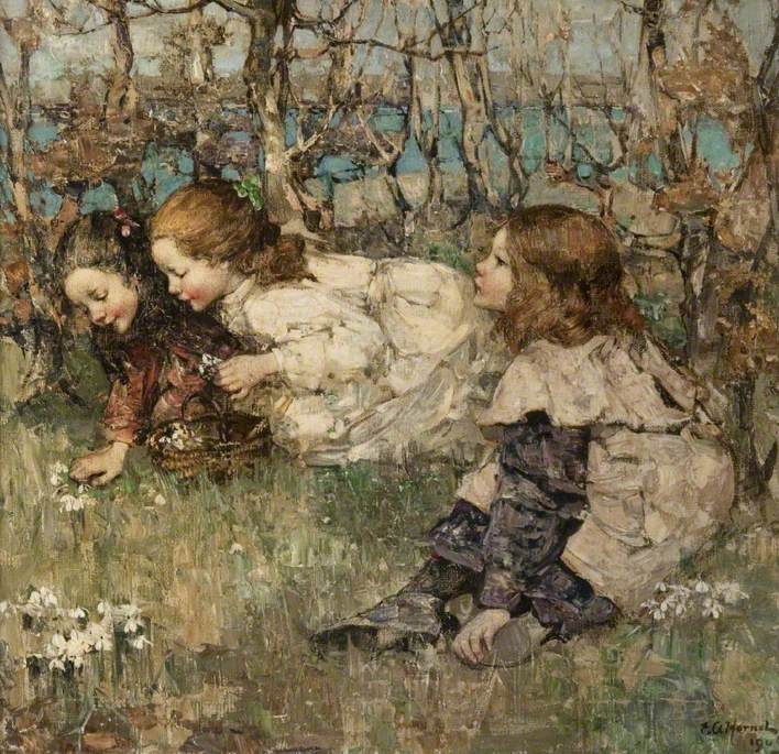 Gathering Snowdrops 
by Edward Atkinson Hornel

#February1st
