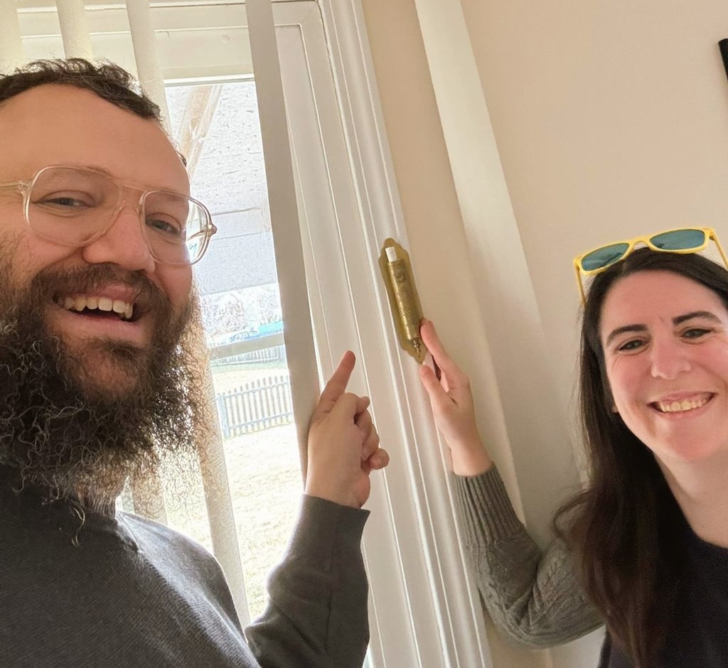 Finally hung some Jew Magic on my doorposts with the help of Rabbi Dovid Tiechtel from the local Chabad