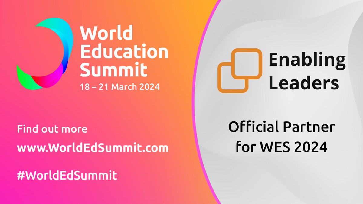 WorldEdSummit's tweet image. We're pleased to announce that #enablingleaders will be joining us as Official Partners at the #WorldEdSummit 24.

Working with @AnneMarieDuguid and @diana_osagie who support organisations to improve their leadership through an enabling process. bit.ly/48TAsLL