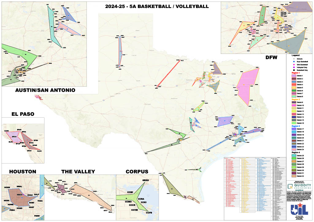 Conference 5A 2024-25 Basketball & Volleyball Districts 🏀Interactive Map ➡️ bit.ly/31tWHGQ 🏐Interactive Map ➡️ bit.ly/3IZPItM