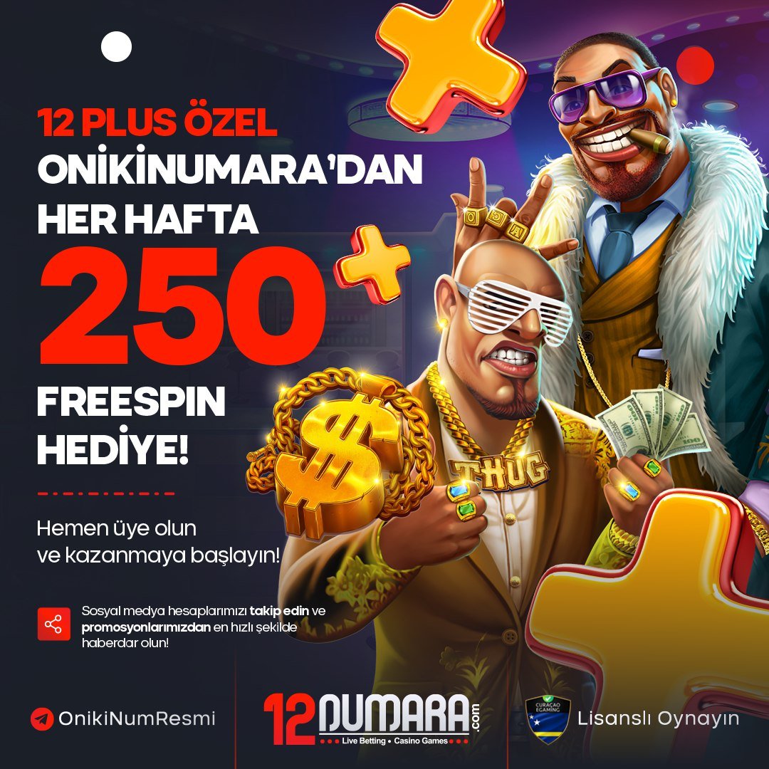onikinumarax's tweet photo. 🌟12 PLUS ÖZEL 
 
Her hafta ONİKİNUMARA'dan 250 Freespin Hediyeli! 
 
Bu muhteşem fırsatı kaçırma, hemen şimdi katıl ve kazanmaya başla! 🎰🎁💰 https://t.co/zafdioN82c