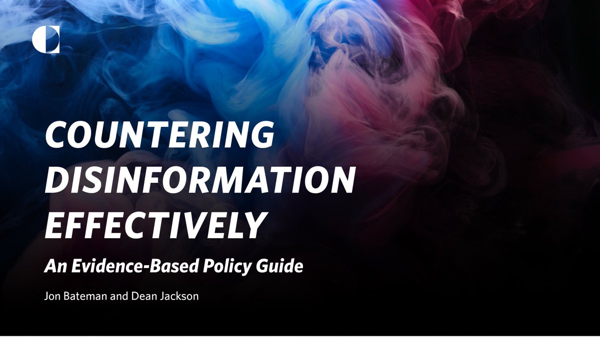 How can democracies fight disinformation? Many think it’s the most urgent question of our time. Others say it’s poorly framed or misguided. Clearly, a serious problem exists—but we struggle to define, measure, or solve it. That’s why Dean Jackson and I wrote this new report: 🧵