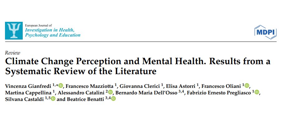 In this new article, Gianfredi et al. show that climate change perception impacts mental health. Better understanding the phenomenon represents an opportunity to inform public health interventions that promote mental well-being: mdpi.com/2254-9625/14/1…