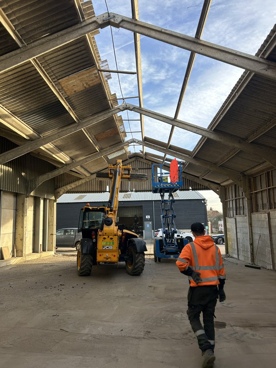 Operation strip asbestos removal today!  Part of our on going farm policy of removing 1 shed per year to be replaced by new composite roofing #doitnowdontleavetillnextgen