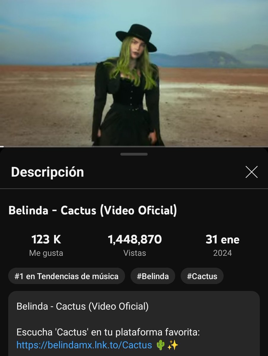MarunQGarrido's tweet photo. Lógicamente
No. 1 en tendencias @YouTubeMexico 
✨👑🌵 😎 @belindapop
@warnermusicmex 
#CactusBelinda 
#BeliK https://t.co/totFO6CbTq