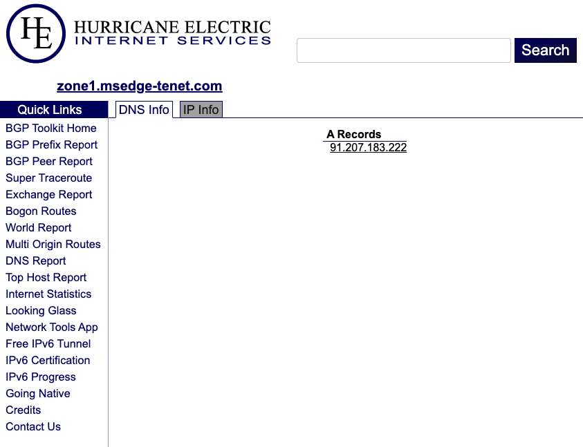 Suspicious domains registered separately through OrangeWebsite on 1/30 that resolve to nondedicated infrastructure, but have subs on dedicated infrastructure: msedge-srv2[.]com db2.msedge-srv2[.]com (91.207.183[.]103) msedge-tenet[.]com zone1.msedge-tenet[.]com (91.207.183[.]222)