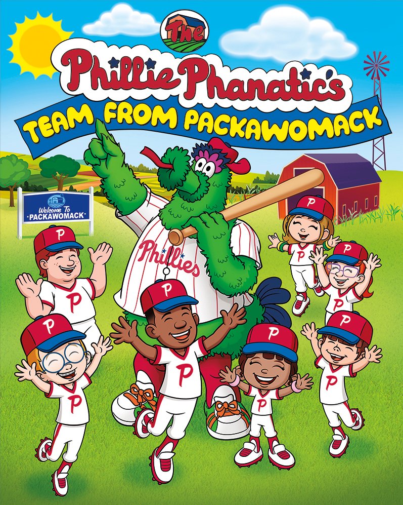HMooreDesign's tweet photo. The cover for the "Phillie Phanatic's Team from Packawomack" is up on @Phillies promotional page.
On Sunday May 19th, kids 14 and under @PhilliesCBP will receive the 32 page book for free!
#phanatic #Phillies #phanaticaboutreading #Packawomack https://t.co/nnLNoOc4yB