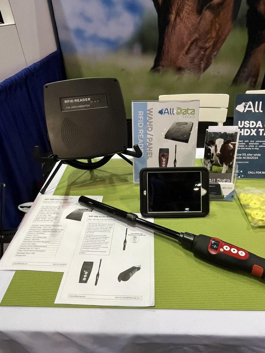 tags_data's tweet image. Stop by the All Data Tags booth 2529 at #NCBA #CattleCon24.  #USDA tags &amp;amp; FDX custom color logo tags 🤠 🐄 🇺🇸