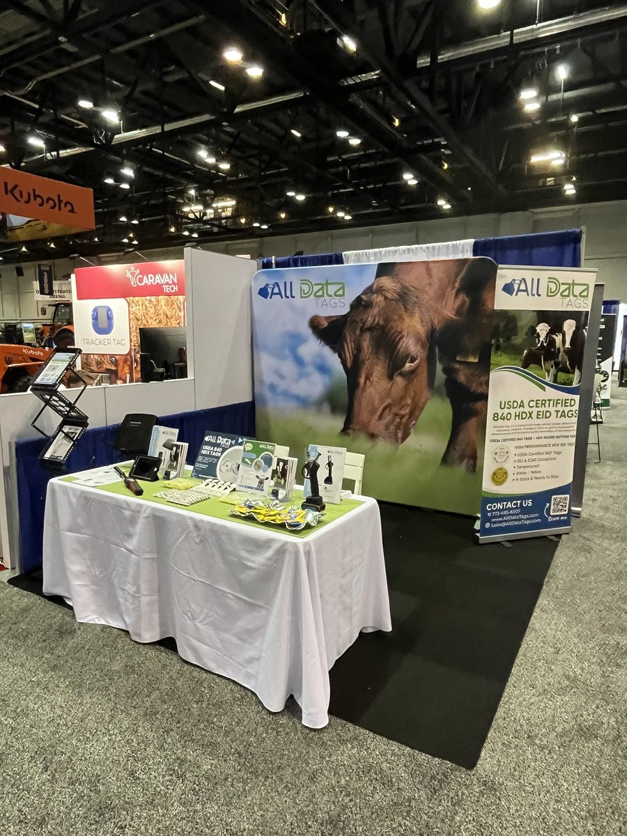 tags_data's tweet image. Stop by the All Data Tags booth 2529 at #NCBA #CattleCon24.  #USDA tags &amp;amp; FDX custom color logo tags 🤠 🐄 🇺🇸
