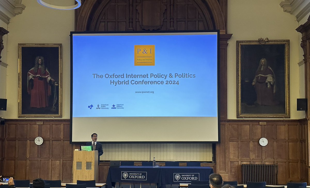Absolute pleasure to present our research on "Mapping Digital Citizenship" at the University of Oxford at the Oxford Internet Policy &amp; Politics Conference 2024. 

The conference brought together researchers on Cybersecurity, Disinformation, Digital Identities and Gig Economy