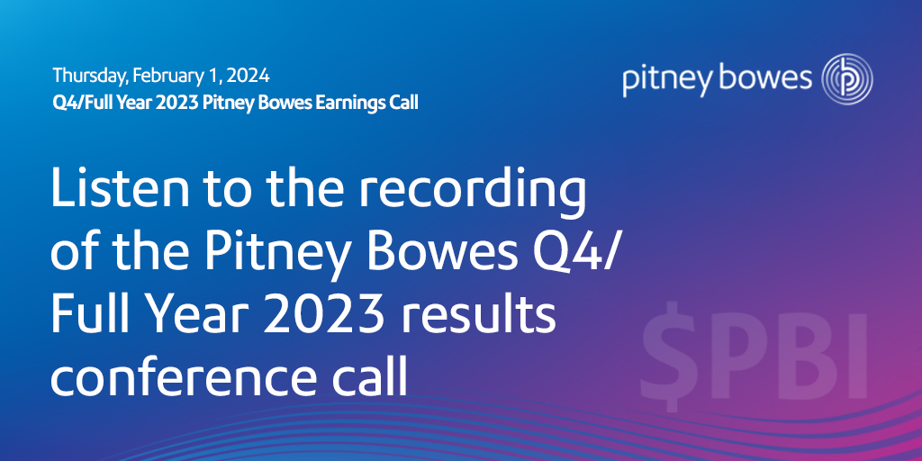 To listen to the recording of $PBI Q4/FullYear 2023 results conference call visit (spr.ly/6015pmjcx) #earnings