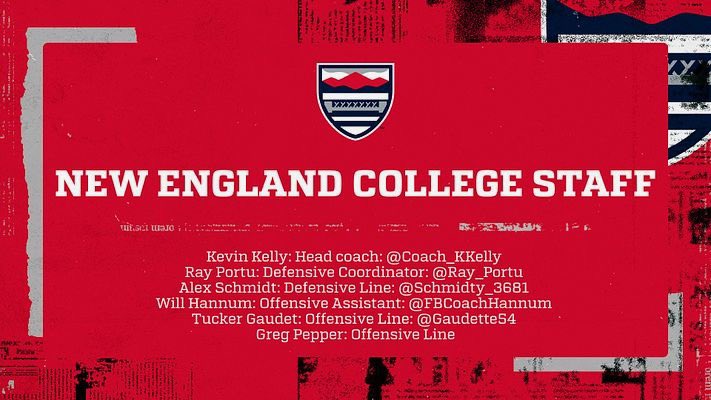 Update to the current New England College Football Staff! More to come!