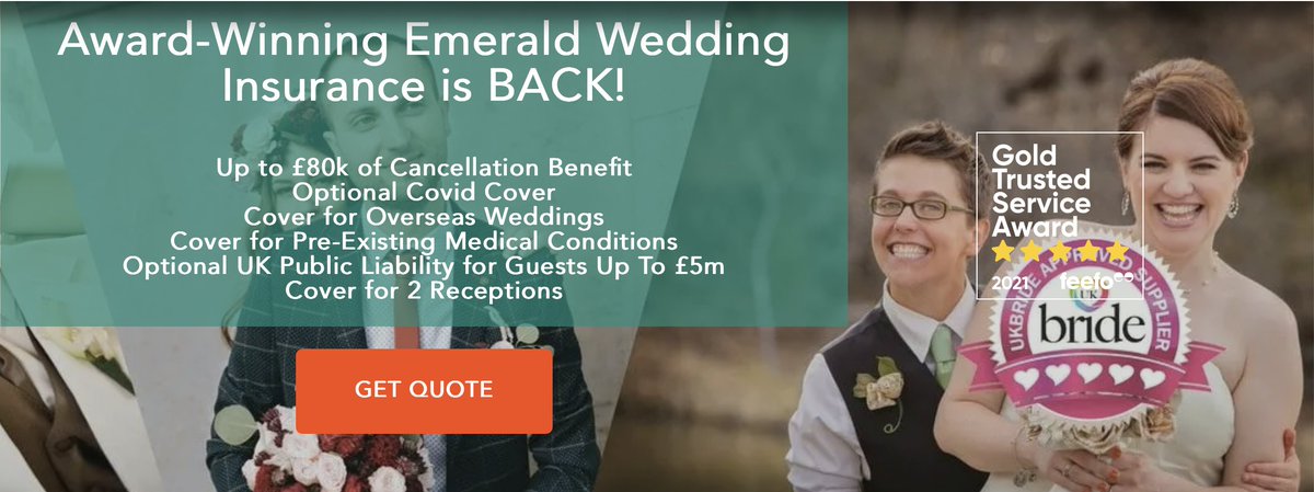 YourEmeraldLife's tweet photo. Emerald has expanded its wedding cover to include more than one reception/event, &amp; they no longer have to be after the ceremony. Wedding breakfast? Bride/groom pre-wedding dinner? Covered. And our award-winning service for no extra cost. 

Find us at https://t.co/JBwxNSYpzc https://t.co/Xj6Cs0lRc6
