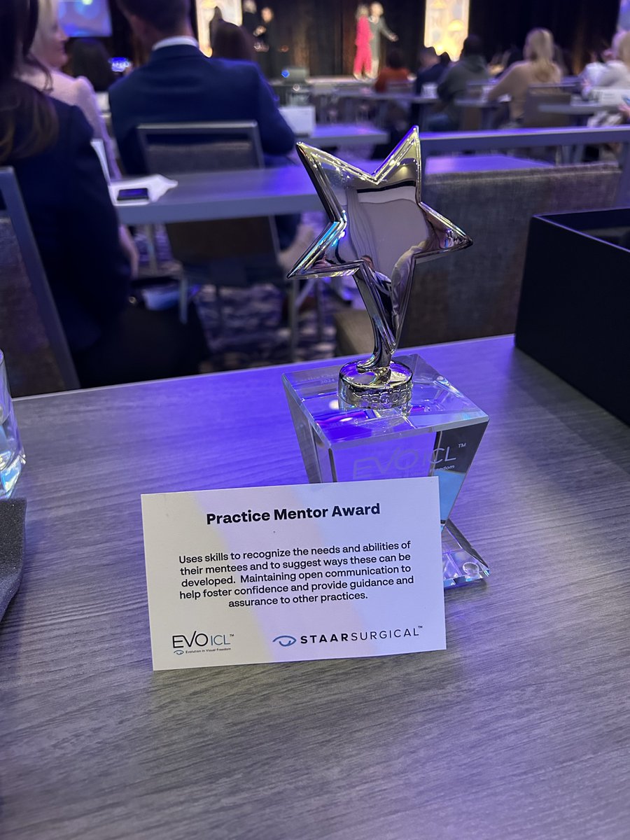 KuglerVision's tweet image. #TBT to this year's #EVOICL Practice Champions Meeting in Dallas, TX Jan. 2024, where #TeamKugler was honored with the Practice Mentor Award. S/O to KV conference attendees Matthew, Allison, and Dr. McIver! #EVOallSTAAR #PracticeChampions2024 #SEEOmaha