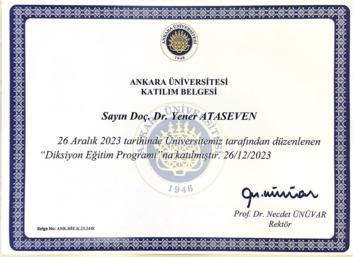 YENERATASEVEN's tweet photo. Güzel ve etkili bir hitabet herkes için önemli. Üniversitemizin düzenlediği “Diksiyon Eğitimi”  için emeği geçen herkese teşekkür ederim.
@AnkaraUni https://t.co/9Y2IaGJRZf
