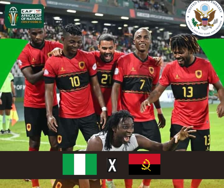 Hello @USinNigeria, in the Angola @AngolaFaf74512 vs @NGSuperEagles game for the quarterfinals of #CAN2023, we will witness an epic African battle between Kuduro and Shaku Shaku, and of course, the people of Angola will be celebrating on the streets after the match with player…