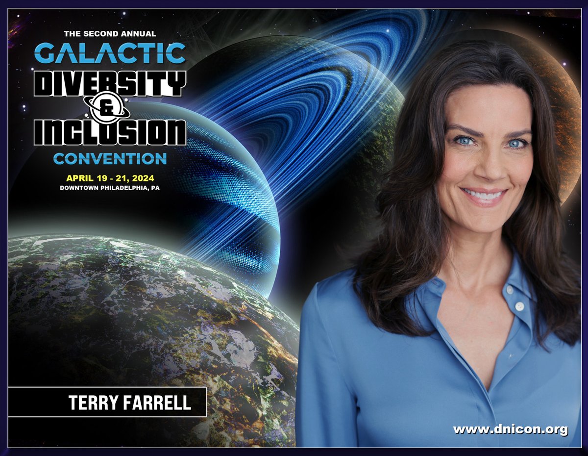 Ready for our next reveal? None other than the fabulous @4TerryFarrell We best know Terry as the incredible powerhouse Jadzia Dax on DS9. We're so happy to have her joining us at #dnicon in April🥰 Congrats to @marissa_anne04 for winning the photo op! bit.ly/dni2024