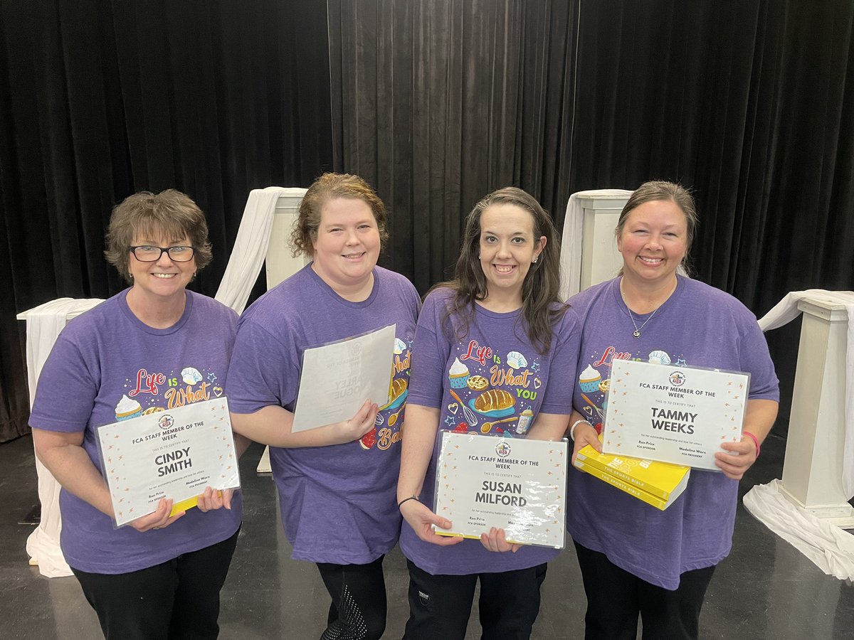 EWHS's tweet photo. Congratulations to the EWH FCA staff members of the week- Tammy Weeks, Susan Milford, Carley Hogue, Cindy Smith &amp; Jean Jolly.  FCA Athletes of Week are Analeigh Walters &amp; Briley Misso. https://t.co/aPtn5N4Yuf