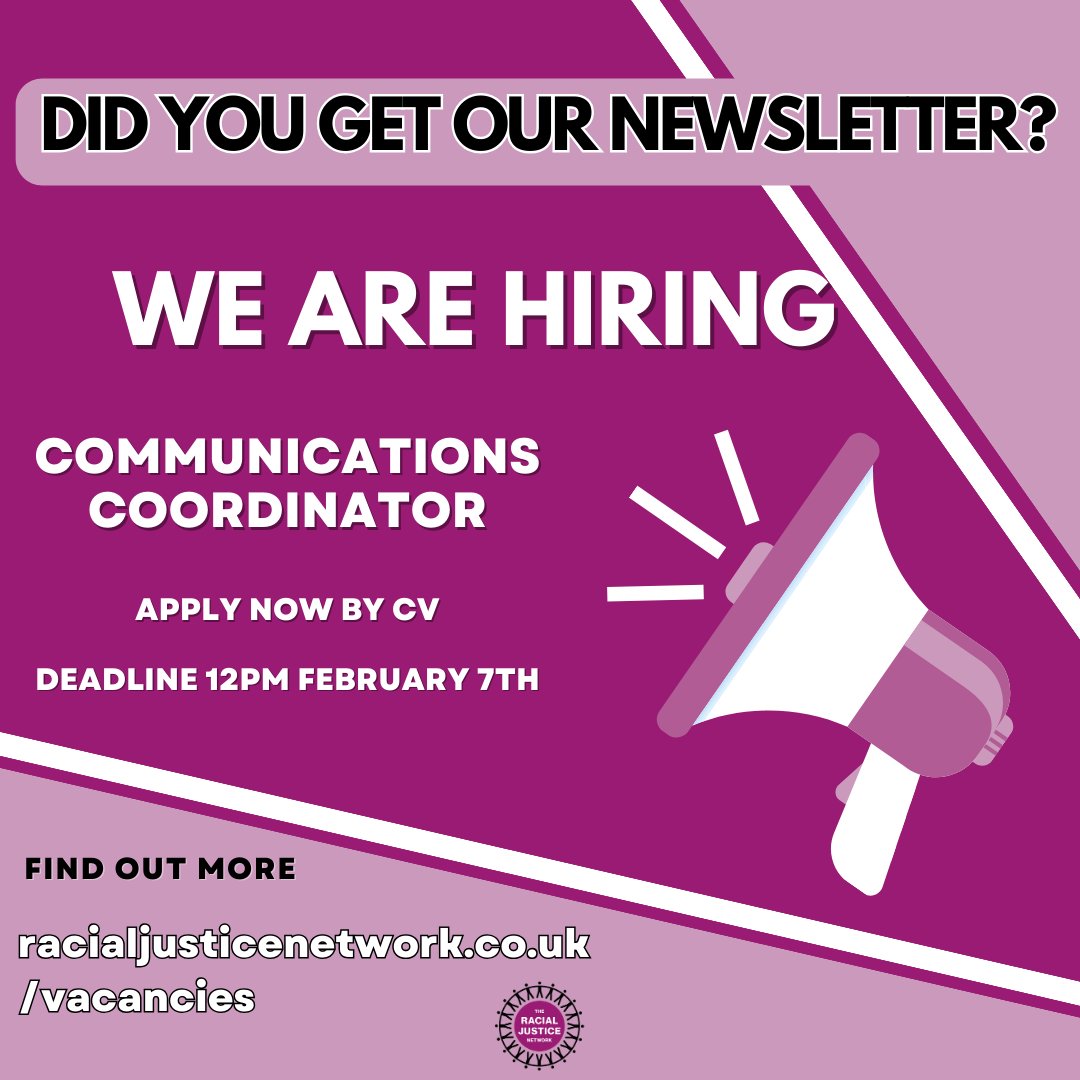 Did you get our first newsletter of 2024? It contains an overview of what we've done and what we're planning! We also announced some exciting goings-on, and recruitment for a new communications coordinator. The deadline for this is next Wednesday!