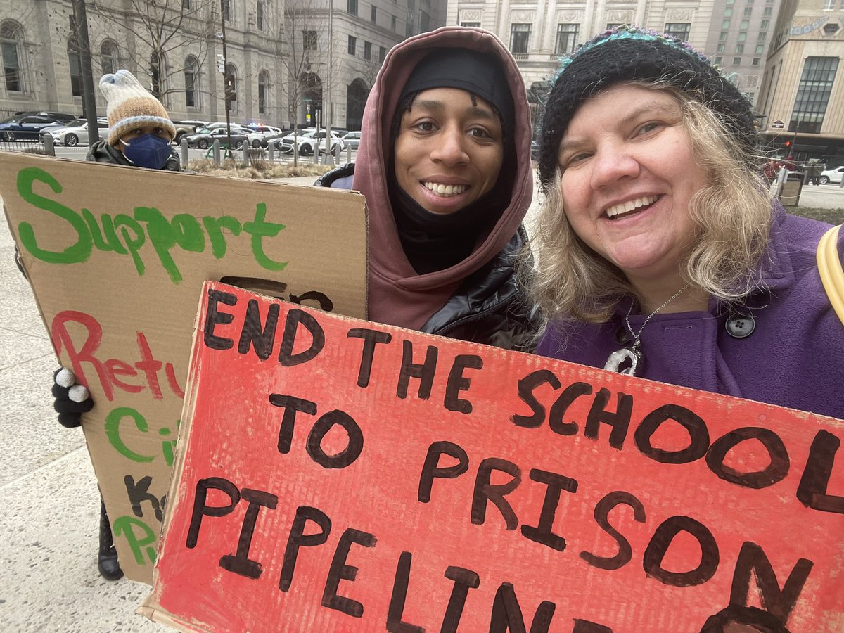 Youth Advocate Alum Bre Stoves spoke today at <a href="/abolitionistlc/">Abolitionist Law Center</a> rally in Philly about the dire need to invest in communities, not police and prisons. <a href="/Advocates_4YJ/">Advocates for Youth Justice</a>