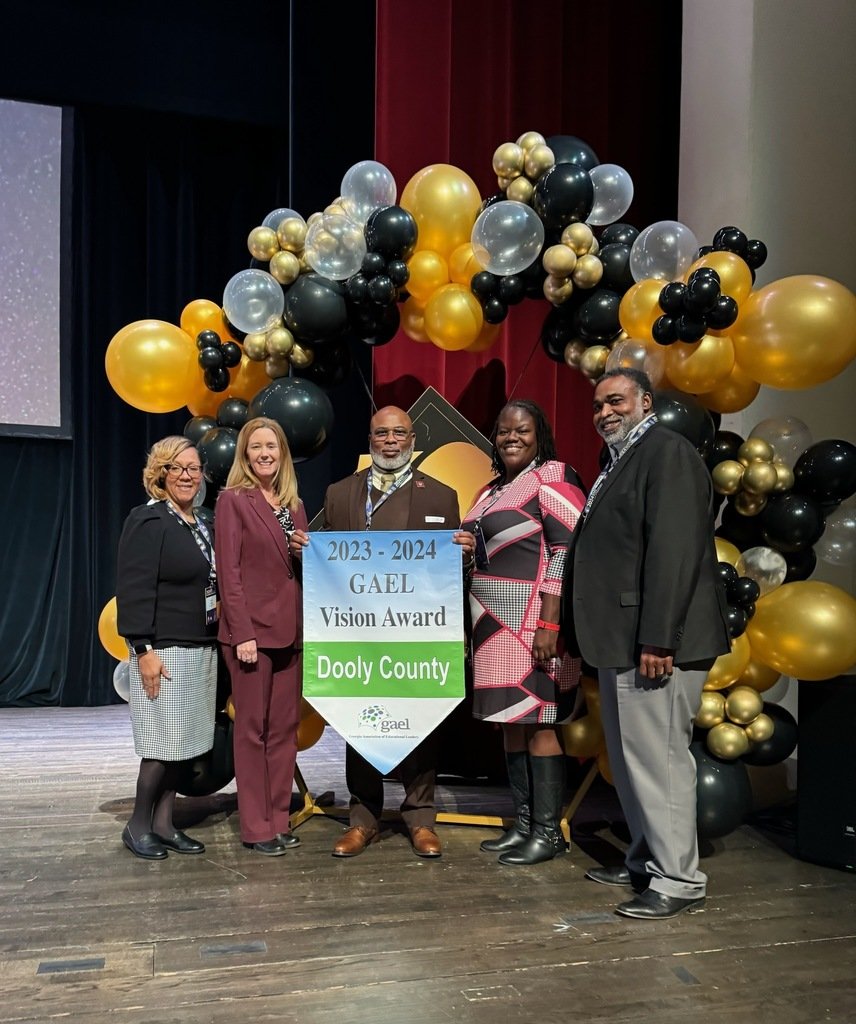 DoolyAcademy's tweet photo. The Georgia Association for Educational Leaders recognized Dooly County School District with the 2023-24 GAEL Vision Award. The Vision Award recognizes school districts that are committed to professional learning and growth for teachers, administrators, and staff. https://t.co/yEzUUEPkp1