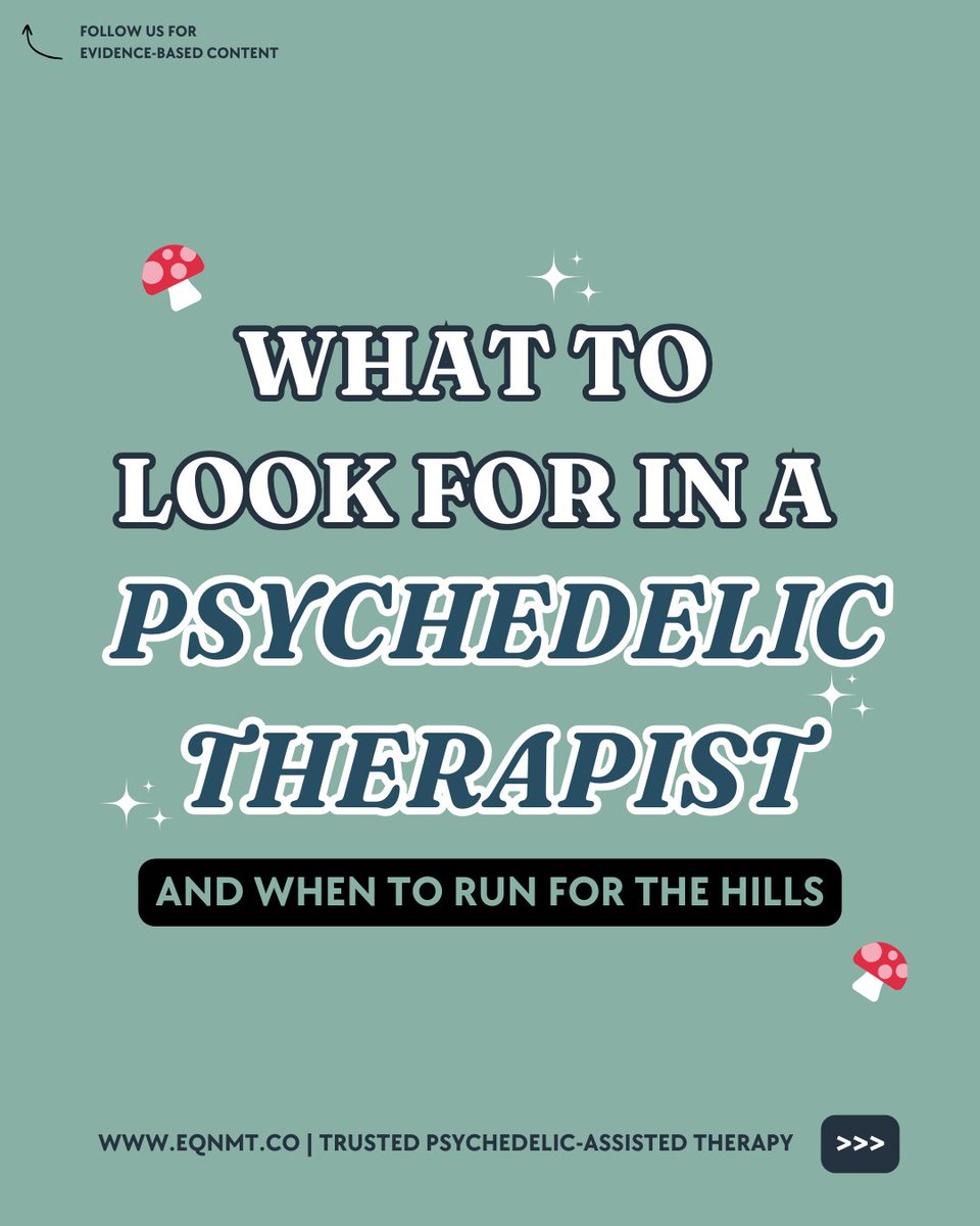 EqnmtHealth's tweet photo. 🫧 Important factors to consider when choosing a therapist to guide you on an evidence-based psychedelic-assisted therapy journey >>

Are we the right fit for you? Visit us at 🌐 https://t.co/q1hnbQRz5d
.
 #PsychedelicTherapy #PsychedelicRetreat #TherapyJourney #PsychedelicSafety https://t.co/GGO2WF8ar4