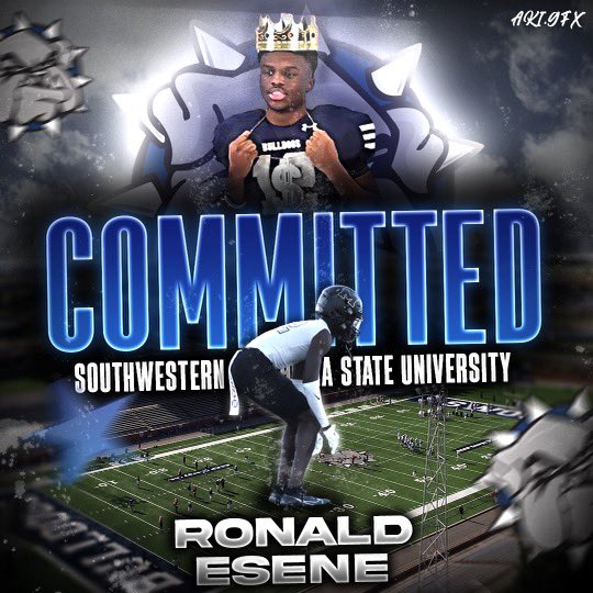 Ronald (Ron)Esene 🇳🇬 (@eseneronald) on Twitter photo Blessed to announce my commitment to <a href="/SWOSUFootball/">SWOSU Football</a> <a href="/coachrice_4/">Andrew Rice</a> <a href="/CoachJonClark/">Jon Clark</a> <a href="/_CoachLeyden/">Collin Leyden</a> <a href="/coachquise_/">Marquise Cunningham</a> <a href="/Coach_QuestHuff/">Marqueston “Quest” Huff</a> <a href="/mansfield_fb/">Mansfield Football</a> Blessed to announce my commitment to <a href="/SWOSUFootball/">SWOSU Football</a> <a href="/coachrice_4/">Andrew Rice</a> <a href="/CoachJonClark/">Jon Clark</a> <a href="/_CoachLeyden/">Collin Leyden</a> <a href="/coachquise_/">Marquise Cunningham</a> <a href="/Coach_QuestHuff/">Marqueston “Quest” Huff</a> <a href="/mansfield_fb/">Mansfield Football</a>