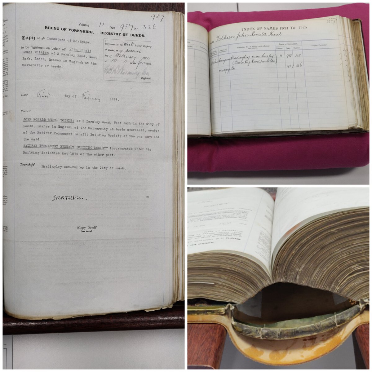 wyorksarchives's tweet image. Today is the 100th anniversary of our 'Tolkien Deed' dated February 1st 1924 from when he lived in Leeds whilst teaching at the university #Tolkienday #throwbackthursday