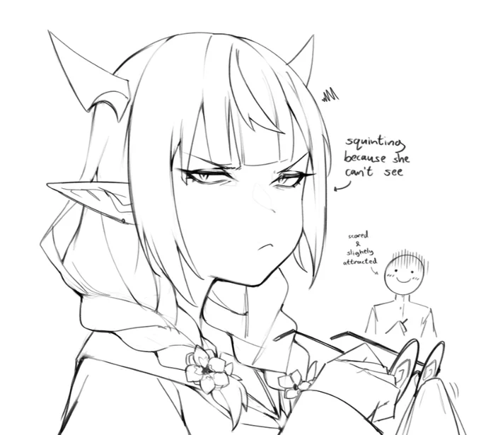 what if irys had a glare rather than bishojo eyes under her glasses 