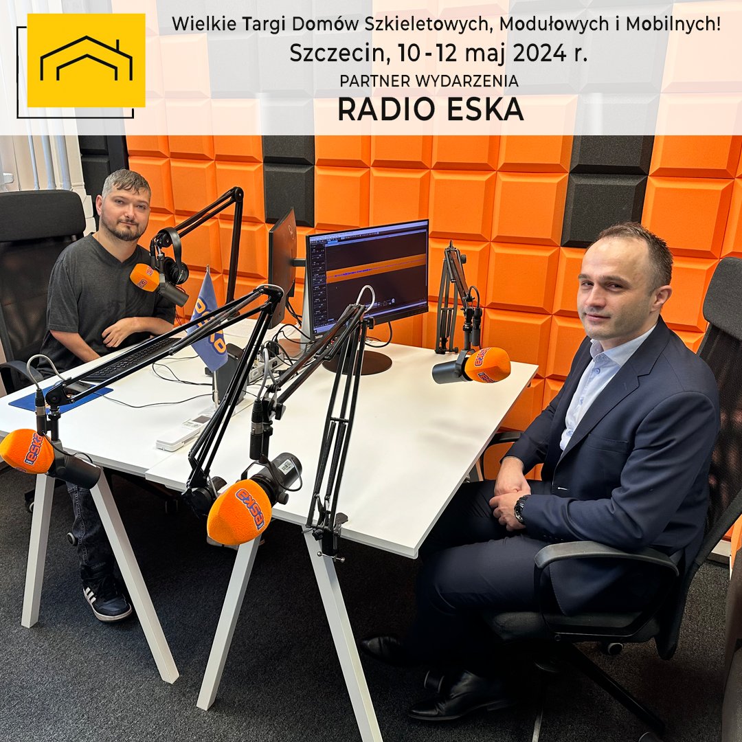 budujemydomy's tweet photo. Uwaga💥Już dzisiaj w Magazynie Lokalnym na antenie Radia Eska Szczecin (naszego Partnera radiowego), start +/- 22:13 - 22:15, zostanie wyemitowany wywiad z dr inż. Marcinem Gibertem - organizatorem Wielkich Targów Domów Szkieletowych, Modułowych i Mobilnych!🎙️📻
#eska #radioeska https://t.co/ymxDfJLkwb
