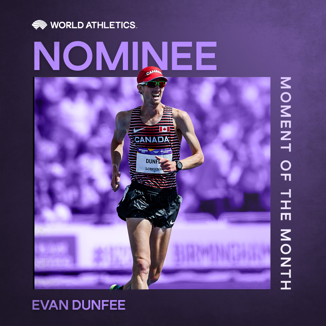 <a href="/10KValencia/">10K Valencia Ibercaja by Kiprun</a> 🔄 Retweet to vote for <a href="/EvanDunfee/">Evan Dunfee</a>'s  10,000m race walk area record of 38:25.42 in Canberra 👏