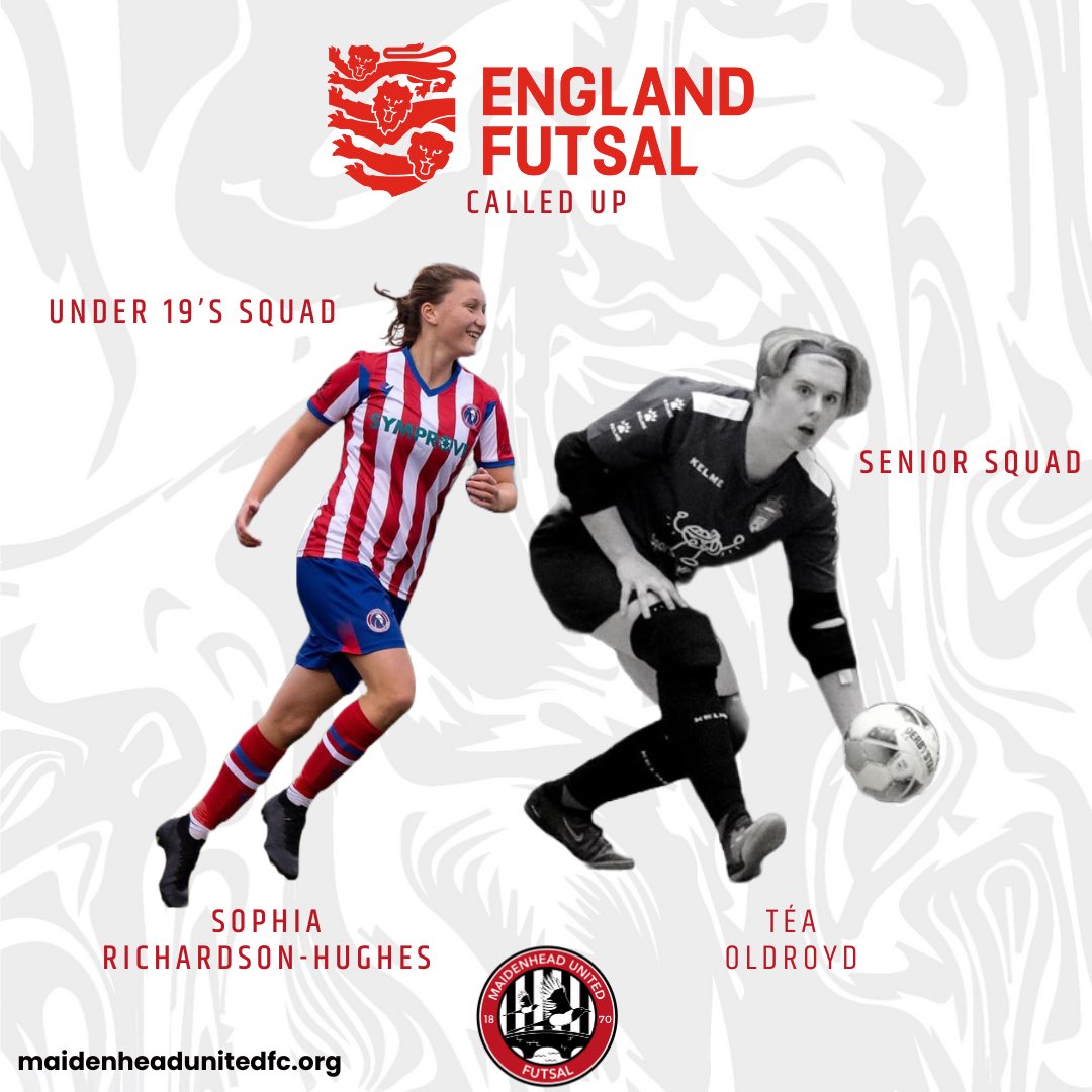 Maidenhead United Futsal (@mufc_futsal) on Twitter photo England | 🦁🦁🦁🏴
A huge congratulations to both Téa Oldroyd and Sophia Richardson-Hughes who have been called up to <a href="/EnglandFutsal/">England Futsal</a> Training Camps in preparation for the upcoming for the FIFA Women’s World Cup Qualifiers
#UnitedAsOne England | 🦁🦁🦁🏴
A huge congratulations to both Téa Oldroyd and Sophia Richardson-Hughes who have been called up to <a href="/EnglandFutsal/">England Futsal</a> Training Camps in preparation for the upcoming for the FIFA Women’s World Cup Qualifiers
#UnitedAsOne